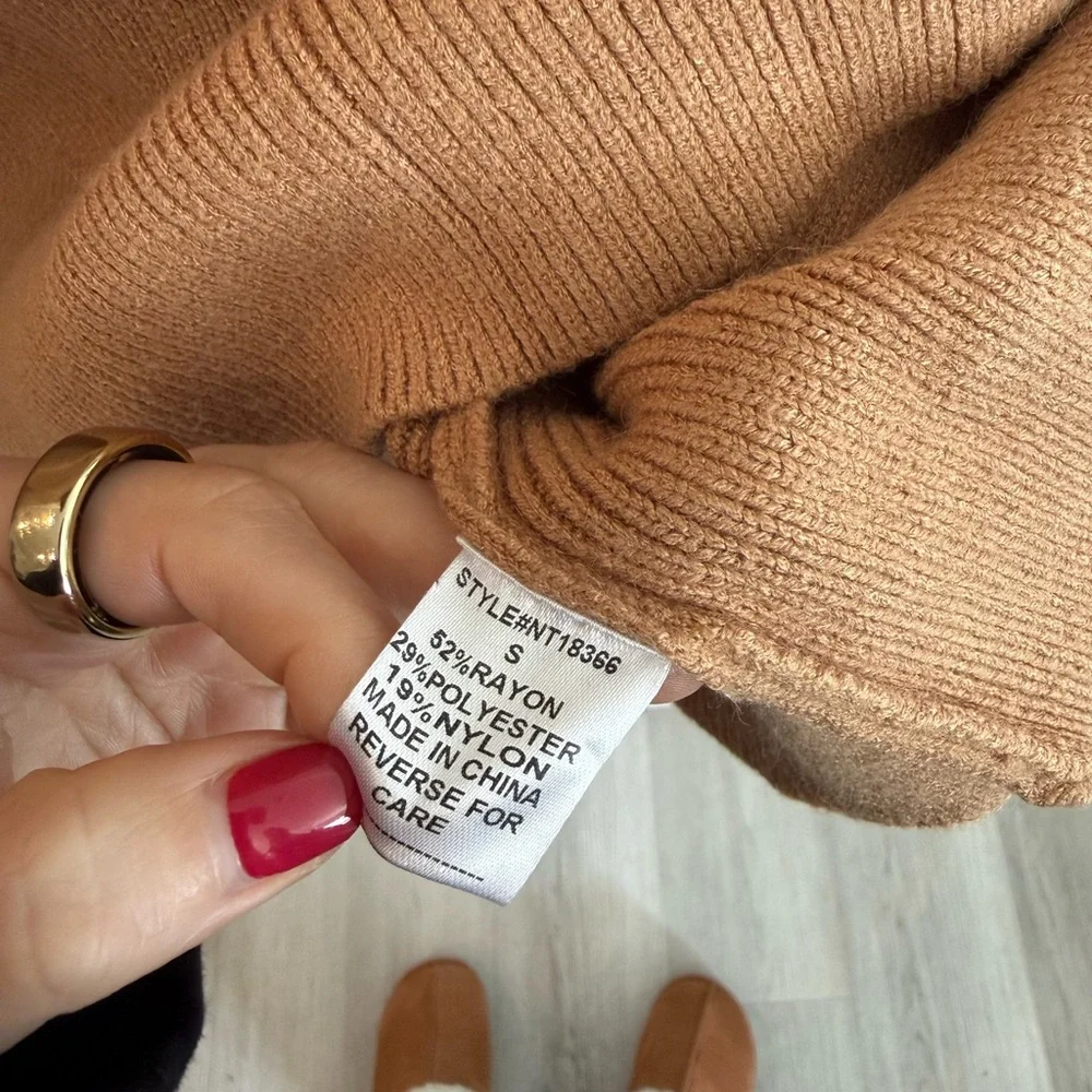 Vici Camel Cowl Neck Sweater - Picture 3 of 4